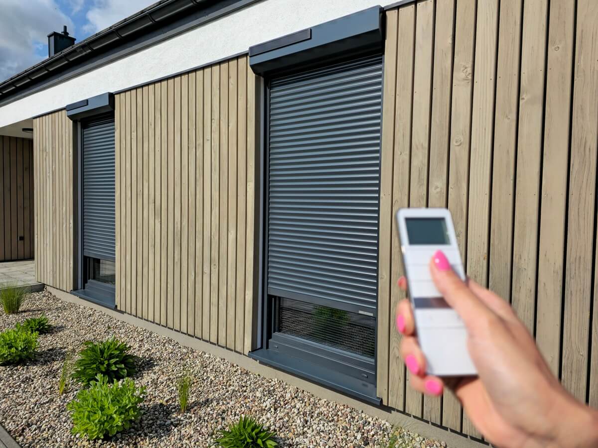 Roleta zewnętrzna solarna — silnik bateryjny i panel solarny